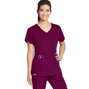 Grey’s Anatomy Active-wear scrub top, wine